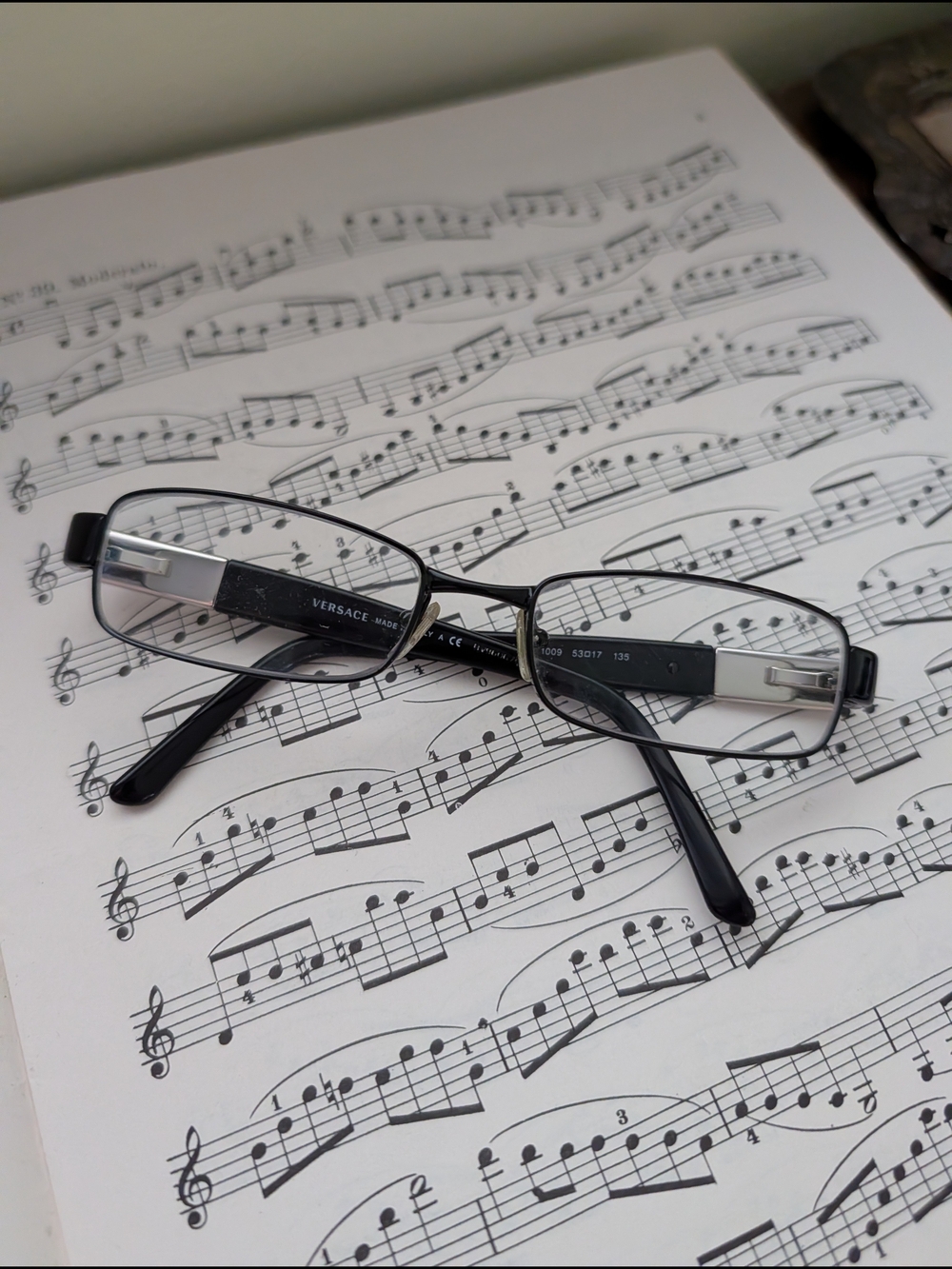 Versace Black Rectangular Eyeglass Frames